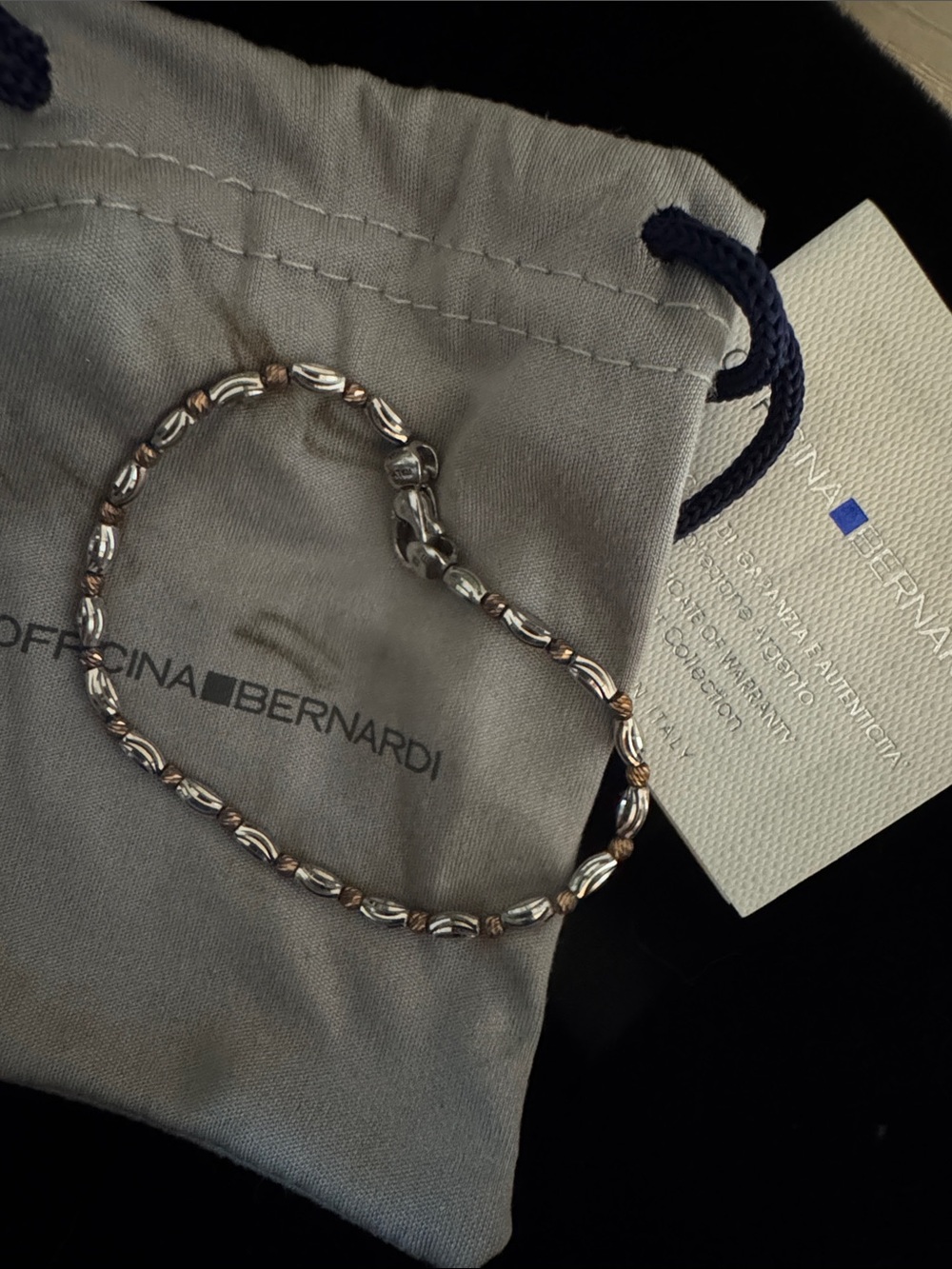 Officina Bernardi Two-Tone Beaded Bracelet - Silver & Gold